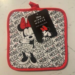 Disney Minnie Mouse Pot Holder - Red & White Classic Design- NWT